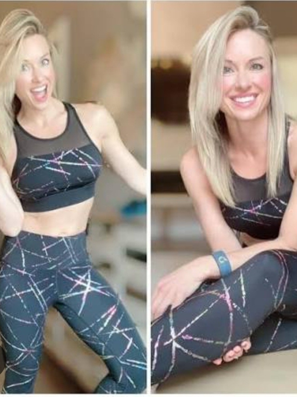 Women's Black Abstract Print High-Waist Capris